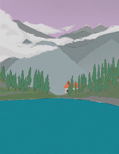 lake in the forest adventures design illustration pictures