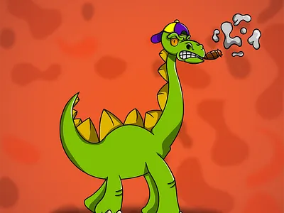smoking dinosaur animation design graphic design illustration