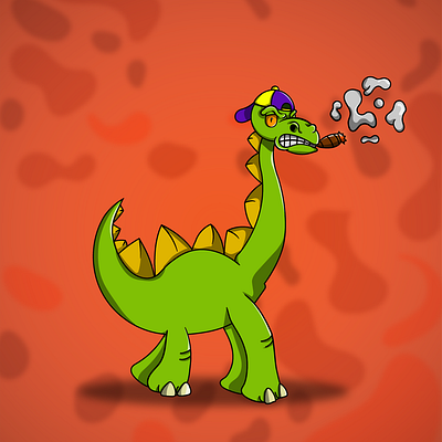 smoking dinosaur animation design graphic design illustration