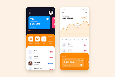 Mobile Wallet App UI Kit Template android app app design application design design for app display ios mobile mobile app mobile app design mobile app design mobile apps mobile wallet app screen simple ui ux wallet website