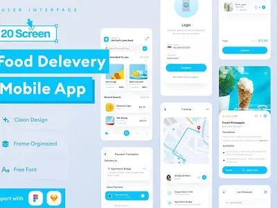 Food Delivery Mobile App Template android app app design application apps clean design for app display ios mobile mobile app mobile app design mobile app design mobile apps realistic screen simple ui ux website