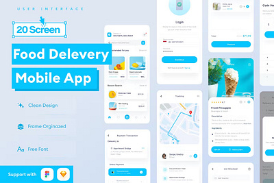 Food Delivery Mobile App Template android app app design application apps clean design for app display ios mobile mobile app mobile app design mobile app design mobile apps realistic screen simple ui ux website