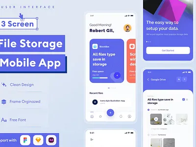 File Storage Mobile App Template android app app design application apps clean design design for app display ios mobile mobile app mobile app design mobile app design mobile apps screen simple ui ux website