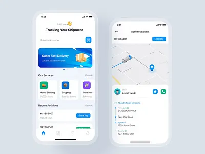 Parcel tracking mobile app concept android app app design application apps design design for app ios mobile mobile app mobile app design mobile app design mobile apps parcel tracking screen simple tracking ui ux website