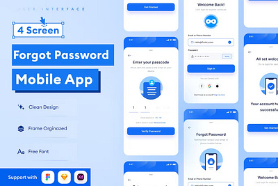 Forgot Password Mobile App Template android app app design application apps clean design design for app display ios mobile mobile app mobile app design mobile app design mobile apps screen simple ui ux website