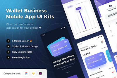 Wallet Business Mobile App UI Kit android app app design application apps design design for app display ios mobile mobile app mobile app design mobile app design mobile apps screen simple ui ux wallet business website