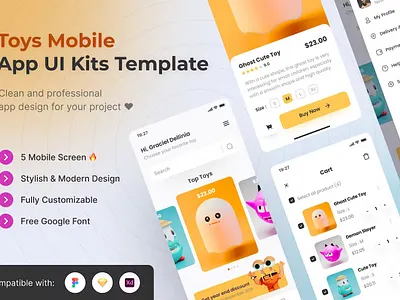 Toys Mobile App UI Kits Template android app app design application apps design design for app display ios mobile mobile app mobile app design mobile app design mobile apps realistic screen simple ui ux website