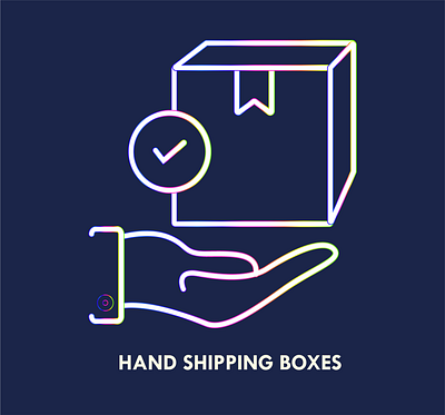Hand shaping box design graphic design icon icons illustration vector