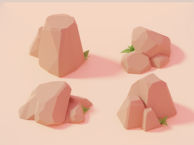 Rocks illustration in Blender 3d artwork blender design illustration inspiration lights rocks