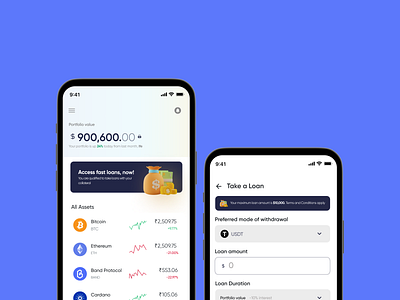 Crypto Lending Mobile App animation app branding design ui ux