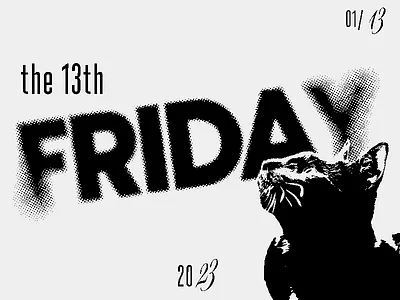 Happy FRIDAY the 13th design graphic design illustration minimal poster design typographic ui vector