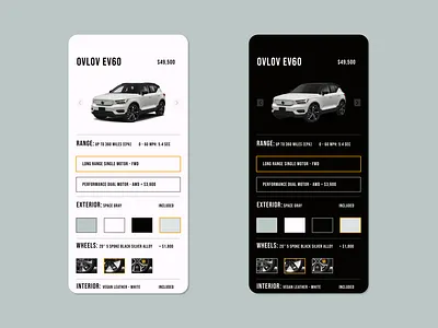 Customize Product - Car Buying - EV automotive car car buying cars customize dailyui electric vehicle ev mobile shopping ui uidesign