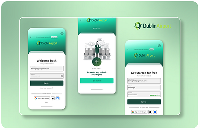 *Project* Dublin Airport Mobile - Sign Up app branding design graphic design illustration logo motion graphics ui ux vector website