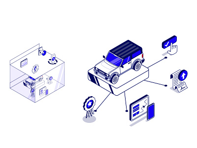 Services ecosystem illustration infographic isometric