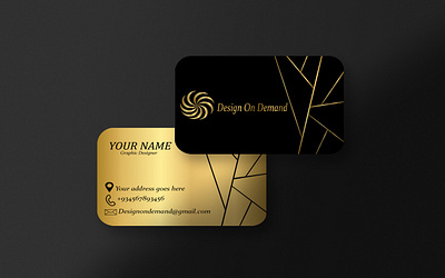 BLACK & GOLD ELEGANT BUSNIESS CARD TEMPLATE DESIGN VECTOR IMAGE. 3d branding busniesscard design graphic design illustration logo vector