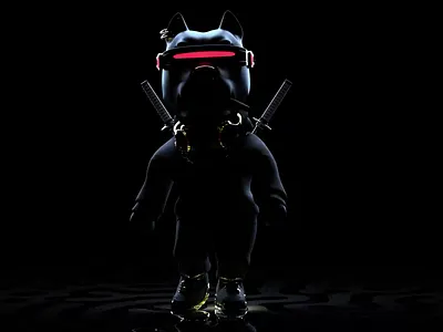 Cyber Dog Samurai 3d animation 3d art 3d character 3d illustration 3d modeling character animation character design character modeling digital art motion design nft nftart nftcharacter