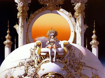 Royalty 6 ai anime art color concept design digital drawing gradient illustration light midjourney minimal painting photoshop simple