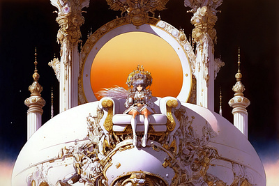 Royalty 6 ai anime art color concept design digital drawing gradient illustration light midjourney minimal painting photoshop simple