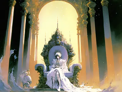 Royalty 5 ai anime art color concept design digital drawing gradient illustration light midjourney minimal painting photoshop simple