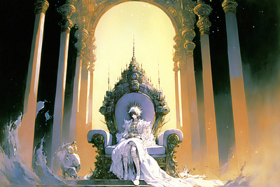 Royalty 5 ai anime art color concept design digital drawing gradient illustration light midjourney minimal painting photoshop simple