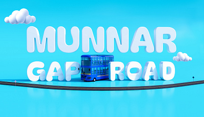 Munnar gap road 3d illustration 3d 3d animation 3d illustration 3d visual effects and ui animation animation kinetic typography motion graphics munnar gap road 3d illustration type animation and moving.