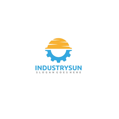 Industry Sun Logo 3d branding design ui vector