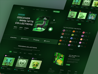 NFTs Landing Page blockchain crypto crypto art ethereum header homepage meteverse nft nft art nft marketplace nft website token trend ui user interface web webdesign website