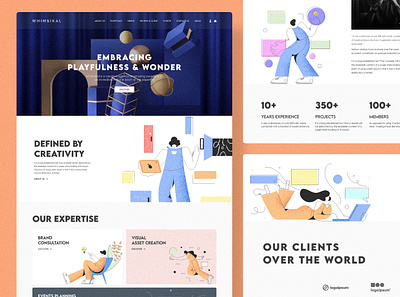 Creative Agency Website Design agency branding color colorful creative graphic design heydesign homepage illustration layout page layout ui website design