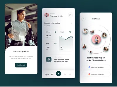 Fitness & Workout Mobile App app design fitness fitness app gym healthcare mobile app running workout workout app design