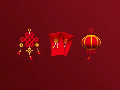 3D Chinese Icon 3d icon 3d lampion chinese ui
