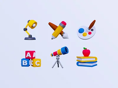 3D Education Icon 3d icon 3d school icon education icon