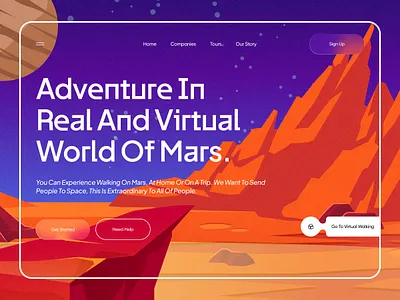 Travel to Mars Landing page🧑🏽‍🚀🚀 astronomy earth elon musk hero illustration landing landing page mars milk way planet scene solar space space x starlink travel trip ui ux vr