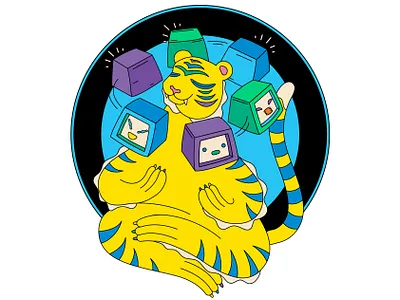 Guru of Privacy flat fun illustration vector