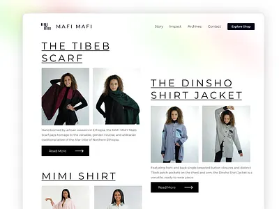 Product page redesign - Mafi Mafi concept design explore product ui ux website