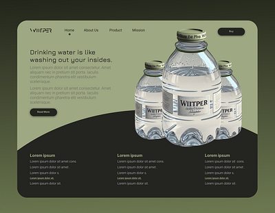 Case Study: Purified water landing page branding design typography ui ux