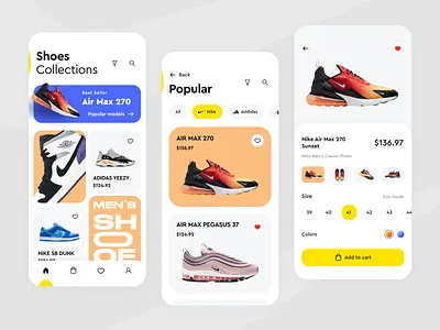 Shoes Store Mobile App app application design mobile app nike product page sheakers shoes shop shoes store shop store ui uxui
