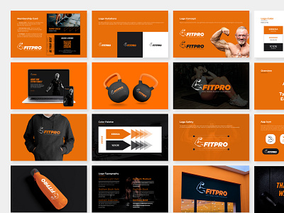 Fitness Brand Guidelines Template brand brand guideline brand identity branding color design fitness graphic design gym logo logo design logo maker logo type logos social media spa style guide typography