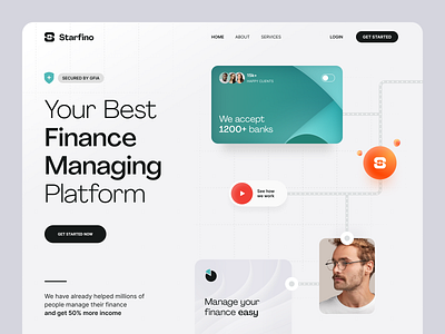 Starfino landing page ui ux web