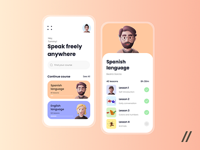 Language Tutor Platform mobile ui ux