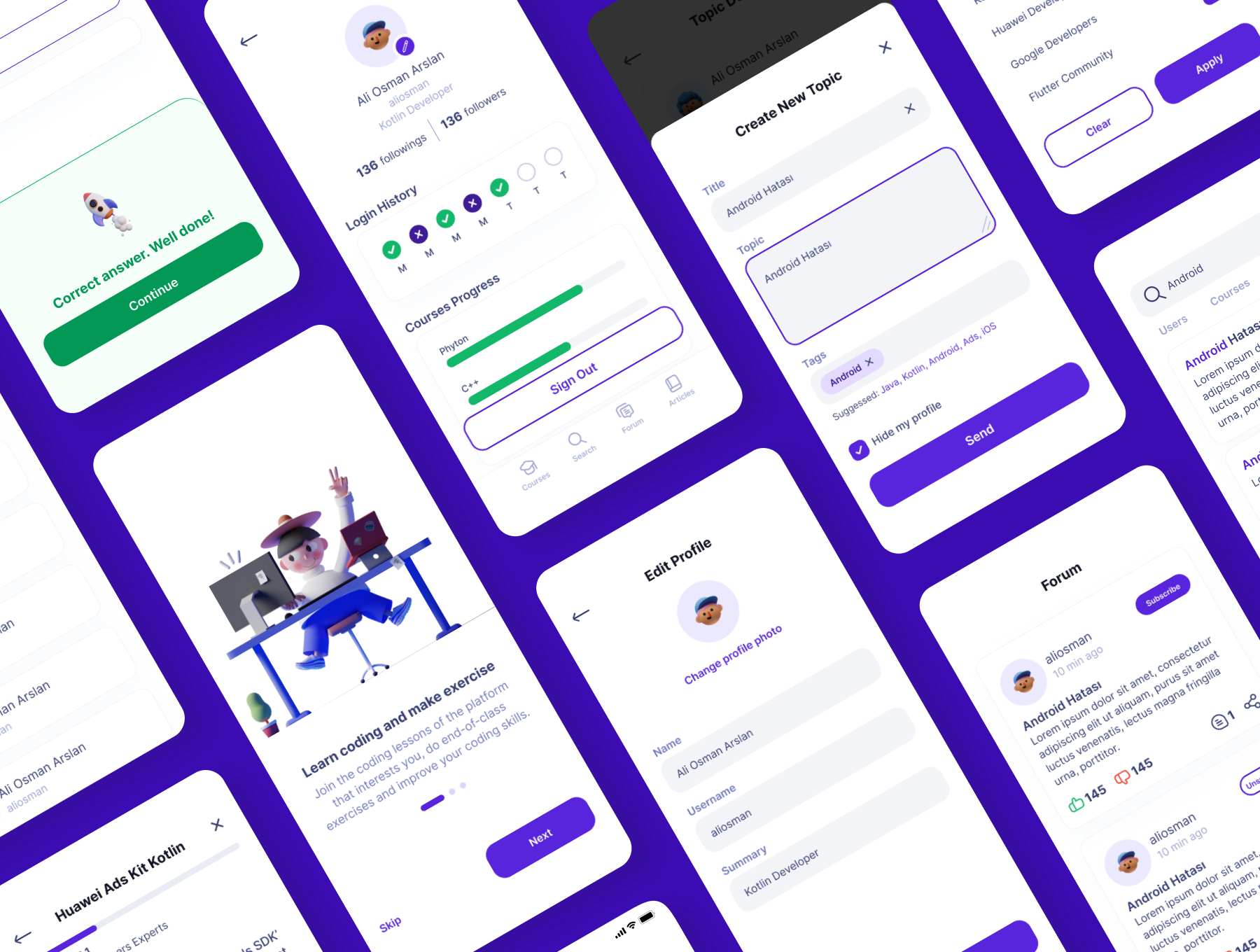 E Learning Mobile App By Ilayda On Dribbble
