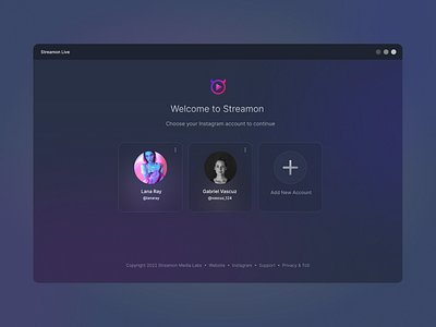 Live Streaming App Dark Mode app application dark design night mode product design