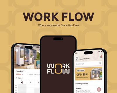 Work Flow - Booking Workspace App & Landing page app app design booking app co working space design mobile app ui ui design ui ux ux ux design vietnam workspace