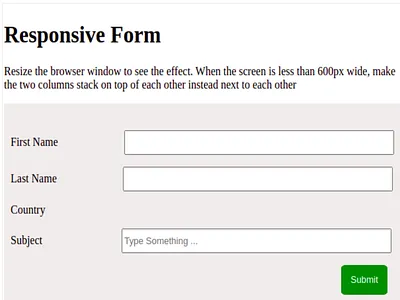 Responsive Form Using HTML and CSS aesthetic animation beginner beginners design form green html idea illustration learn logo responsive simple web web development