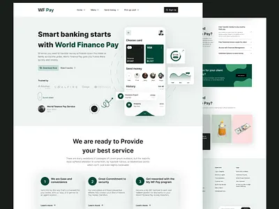Banking Landing Page (UI) app design banking design thinking figma finance fintech ideation ios app landing page mobile app money transaction online banking payment send money ui uiux user interface wallet web design website