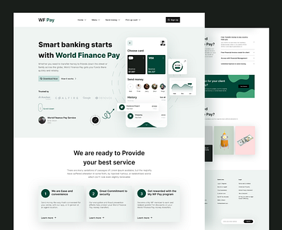 Banking Landing Page (UI) app design banking design thinking figma finance fintech ideation ios app landing page mobile app money transaction online banking payment send money ui uiux user interface wallet web design website
