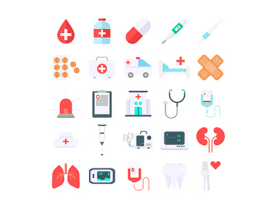 Medical Kit Elements Flat Icons flat icon icon illustration illustrator vector