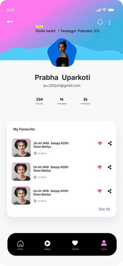 Social Media Page Design ui