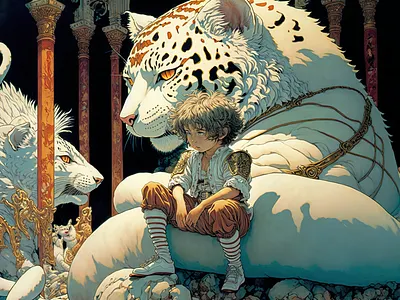 Royalty 7 ai anime art color concept design digital drawing gradient illustration light midjourney minimal painting photoshop simple