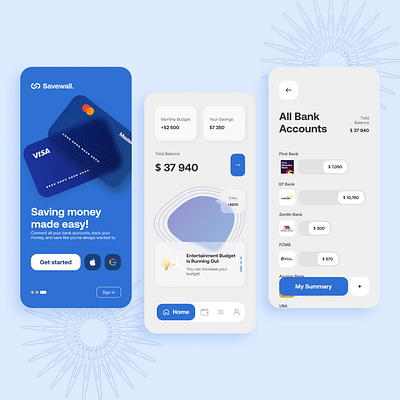 Savewell Fintech mobile app fintech ui design