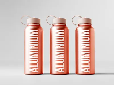 Aluminium Water Bottle Mockups aluminium aluminium water bottle mockups bottle bottles climbing drinking flask metal metal bottle mockup mountain mountains package